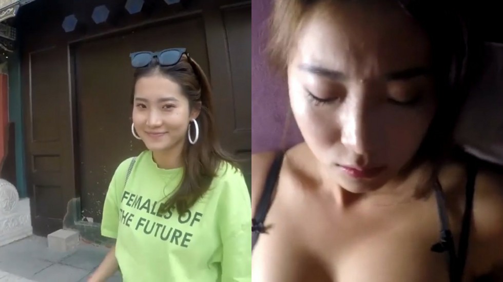 来自上海美女模特丽丽与外国帅哥男友穿着性感黑丝情趣内衣客厅卫生间做爱  